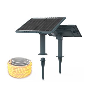 Tira de Luces LED Solares IP65 Blanco Cálido para Jardín y Carretera, Iluminación Exterior para Paisajes MJ-SM100, Energía Solar Continua de 24 Horas - Product Image 4