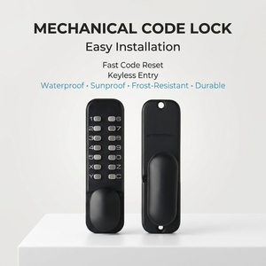 Outdoor Iron Aluminum <strong>Door</strong> Lock Keyless Digital Push Button Keyless Mechanical Lock Chrome <strong>Knob</strong> Lock - Product Image 1