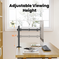 Support d'écran en acier allié à bras unique, support de bureau réglable pour écrans de 13 à 27 pouces, inclinaison à 90 degrés, support d'affichage ergonomique, VESA Stock