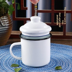 Tasses à sublimation émaillées noires à rebord vierge, en acier inoxydable, avec couvercle, pour le camping, les pique-niques et le café en extérieur, vente en gros - Product Image 6