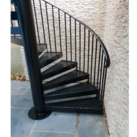 Escalier circulaire pré-fabriqué pour gagner de l'espace, escalier en spirale décoratif d'extérieur, escalier en spirale en fonte