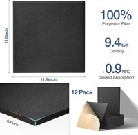 Produit de Chine fournisseur doré feutre de polyester haute densité panneaux acoustiques muraux en mousse insonorisante auto-adhésifs