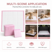 Tapis d'entraînement pour chiens robustes, imperméables IPX7, en PE rose, avec noyau en pâte fluff SAP, écologiques, personnalisables, aides à l'apprentissage de la propreté en intérieur