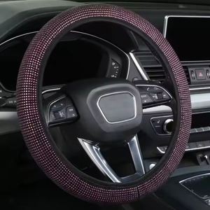 Funda de Volante de Cuero Sintético con Diamantes de Imitación para Mujer, Estilo Diosa, Decoración de Interiores de Auto - Product Image 1
