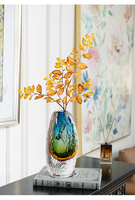 Cadeaux de vacances Décor d'art moderne Artisanat fait à la main Vase à fleurs en verre de Murano multicolore pour mariage