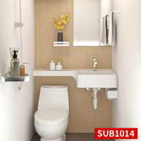 Salle de bain intégrée modulaire, salle de bain tout-en-un avec base SMC, séparation sec/humide, pod de salle de bain complet pour hôtel