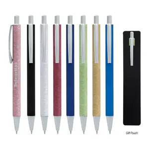 premium office gift luxury iced out sterling metal ball pen-textured finish metal ballpoint pens-low moq metal ball-point pen