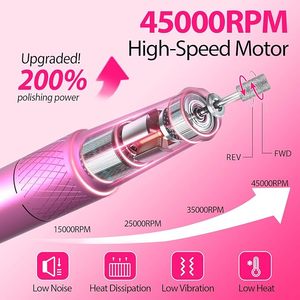 Kit de perceuse à ongles professionnelle filaire 45000 tr/min pour salon et usage domestique - Product Image 2
