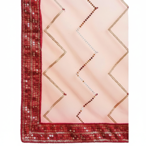 Lehenga choli ชุดงานเทศกาลผ้าไหมปักเลื่อมสีชมพูสำหรับงานเลี้ยง - Product Image 1