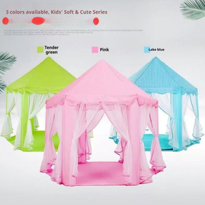 Tenda Gioco Portatile a Forma di Castello Rosa per Bambine, Casa delle Bambole Pieghevole per Interni ed Esterni con Borsa per il Trasporto, Regalo per Bambine - Product Image 3