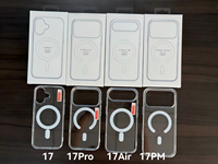 Étui de téléphone portable de luxe transparent magnétique en TPU + acrylique antichoc pour 16/17 Pro Max Air pour charge sans fil