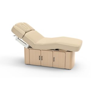 Salon de beauté électrique moderne de luxe placage de chêne blanc Esthéticienne Spa Table faciale Mobilier de salon de beauté Traitement de lit de <span class=keywords><strong>massage</strong></span> - Product Image 2