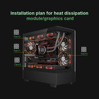 Boîtier PC M-ATX direct usine, support GPU jusqu'à 420 mm, support radiateur 360 mm, avec baie pour bloc d'alimentation 200 mm et 9 emplacements pour ventilateurs