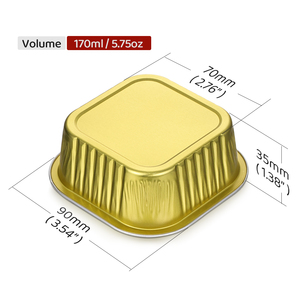 Boîtes à gâteaux miniatures carrées en plastique XC Y33 5,8 oz avec couvercle, contenants jetables en <span class=keywords><strong>aluminium</strong></span>, micro-ondables, qualité <span class=keywords><strong>alimentaire</strong></span>, emballages en <span class=keywords><strong>aluminium</strong></span> - Product Image 5
