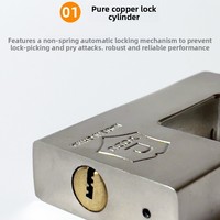 Cadenas antivol rectangulaire mat à ouverture horizontale, cylindre en fer, modèle YD Rectangle Chine