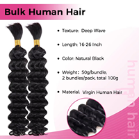 Extensions de cheveux brésiliens Remy ondulés longs et profonds en gros, 12A, cheveux humains vierges, 2 paquets, tissage de cheveux bruts alignés avec la cuticule