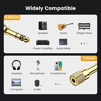 UGREEN 6.35mm 1/4 mâle vers 3.5mm 1/8 femelle adaptateur casque stéréo prise audio plaqué or pour haut-parleur casque guitare