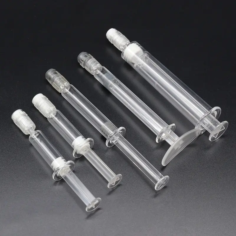 10 ML 5 ML Cosmetic Syringes Clear Disposable Plastic Luer Lock Syringes For Cosmetic Serum Packaging