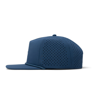 Snapback personnalisé vierge non structuré 5 panneaux Baseball léger bec pré-incurvé panneau latéral perforé Performance chapeau de corde perforée - Product Image 4