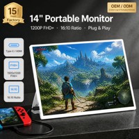 Moniteur portable 14 pouces 1200P FHD+ 1920x1200 IPS 16:10 300 nits ultra fin USB-C, deuxième écran externe pour ordinateur portable, écran externe d'usine