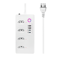 Bande d'alimentation électrique 4 voies UE Muti Prises d'extension de prise électrique Tuya Wifi Bande d'alimentation intelligente avec prise USB Europe 220V 13a