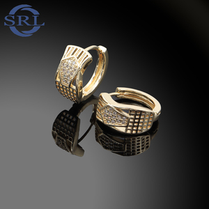 Mạ Vàng Hình Học <span class=keywords><strong>Dangle</strong></span> Hoop Bông Tai Sang Trọng Hợp Thời Trang Pha Lê Trang Sức Với Zircon Đá Cho Phụ Nữ Của Đám Cưới - Product Image 3