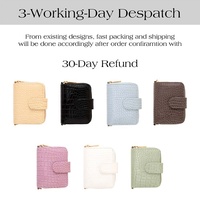 Hongbo dompet kartu multifungsi, dompet Mini kulit buaya 7 warna baru untuk kunci, uang tunai, uang sebagai hadiah Natal/Sekolah