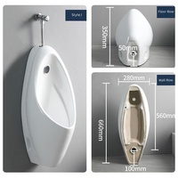 Urinoir mural en céramique blanche, modèle I, à chasse manuelle, pour hôtels, toilettes publiques et sanitaires commerciaux