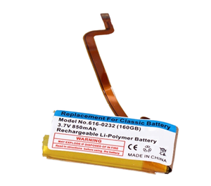 แบตเตอรี่ลิเธียมไอออนแบบชาร์จไฟได้ภายใน 3.7V 650mAh สำหรับรุ่นที่ 6/<span class=keywords><strong>7</strong></span> และรุ่นคลาสสิก 80GB/<span class=keywords><strong>120GB</strong></span>/60GB/160GB (รุ่น 616-0229) - Product Image 5