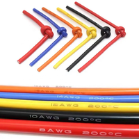 Cable Eléctrico de Silicona de Bajo Precio 2AWG/4AWG/6AWG/8AWG con Código de Color, Cable de Alimentación de Silicona Especial Suave para Altas Temperaturas
