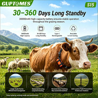 GUPTOMES S15 Rastreador de Ganado con Configuración Remota, Collar GPS 4G IP68 de 30k mAh con OTA para Ganado Vacuno y Ovino, Configuración Remota para Operadores de Ranchos