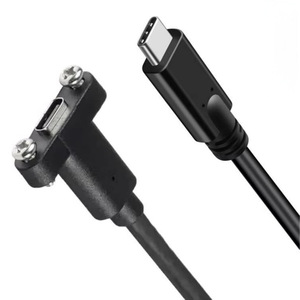 <b>Usb</b>-C 3.1 Extension <b>Cable</b> With Screw Mounting Panel <b>For</b> Industrial Equipment Panel - Product Image 3