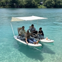 Planche à pagaie gonflable double couverte portable, catamaran à pédales, rangement facile, E-catamaran, planche à pagaie, bateau de pêche pour débutants