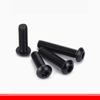 Boulon en acier inoxydable 304 noir certifié ISO7380 vis à tête cylindrique ronde à six pans creux dans les tailles métriques M2 à M8 de qualité A2-70