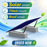 Support de montage de panneaux solaires à toit plat en acier au carbone, structure PV en stock pour montage au sol