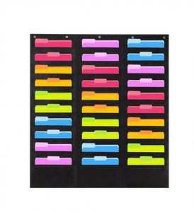 Wholesale High Quality Hanging Wall <b>File</b> <b>Folders</b> Holder Heavy Duty Storage Pocket Chart With 30 Pockets Hanging Wall <b>File</b> - Product Image 1