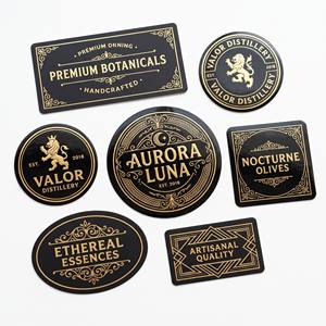 Étiquettes autocollantes personnalisées de luxe, durables, en feuille d'or, imperméables, écologiques, pour l'emballage des flacons de cosmétiques et de soins de la peau - Product Image 1