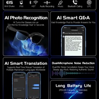 Gafas Inteligentes con IA y Realidad Aumentada Inalámbricas para Películas de Alta Calidad, Pantalla con Cámara 2K 4K, Lentes de Transición Magnéticas