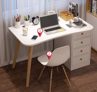 Bureau d'ordinateur simple, table d'étude moderne pour la maison, bureau d'apprentissage pour étudiants avec tiroir et armoire, bureau d'ordinateur multifonctionnel avec rangement