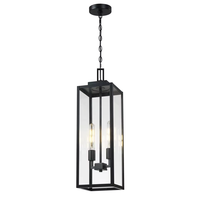 Lampe suspendue rectangulaire vintage industrielle pour îlot de cuisine et extérieur