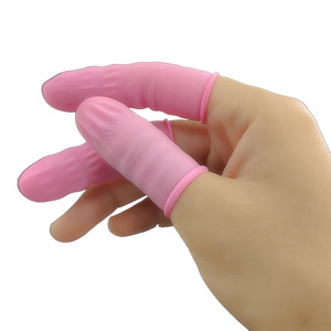 Doigts protègeurs en latex rose Long Hua Tai, taille moyenne, sans poussière, sans poudre, pour la protection des appareils électroniques et de la beauté - Product Image 5