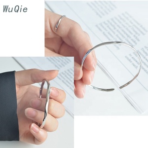 Wuqie bạc trang sức 2025 mới nhất rắn 925 Sterling bạc không thường xuyên Vòng đeo tay Bangles mở Cuff bangles - Product Image 5