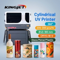Imprimante UV à effet 3D en relief Kingjet avec vernis, imprimante numérique rotative pour bouteilles, pour emballages de luxe