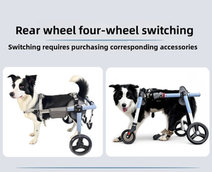 Fauteuil roulant robuste en aluminium <span class=keywords><strong>pour</strong></span> grands chiens, écologique, avec réglage multi-angles de la camber, pliable sans assemblage, aide à la marche <span class=keywords><strong>pour</strong></span> chiens handicapés - Product Image 5