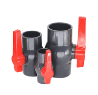 Vanne à boisseau sphérique manuelle en PVC avec filetage femelle 1/2, 3/4, 1 pouce pour le contrôle du débit d'eau, basse pression, température normale, garantie 1 an, compacte