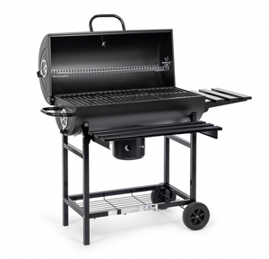 Barbecue noir pour la cuisson en plein air, le camping, les pique-niques, barbecue en acier pour la cour, barbecue au charbon de <span class=keywords><strong>bois</strong></span> avec roues et étagères - Product Image 3