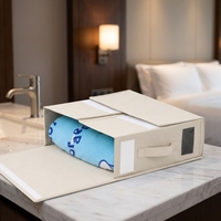Boîte de rangement moderne pliable en tissu Oxford pour draps de lit avec fenêtre visible et poignée – Organisateur de literie