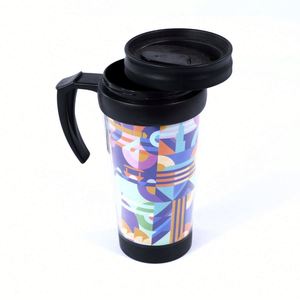 Customized <b>Drinkware</b> <b>Plastic</b> Paper Insert Travel Mug Cup Sport Water Bottle Double Layer Water Bottles - Product Image 3
