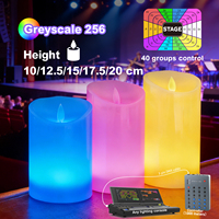Bougies LED sans flamme avec télécommande, lumière LED RGB, vraie cire de paraffine, décoration d'intérieur, cadeau de fête