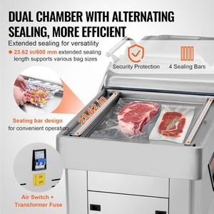Máquina Empacadora y Selladora Industrial de Doble Cámara de Vacío para Pollo en Plástico de Fabricantes Hualian para Supermercado - Product Image 2